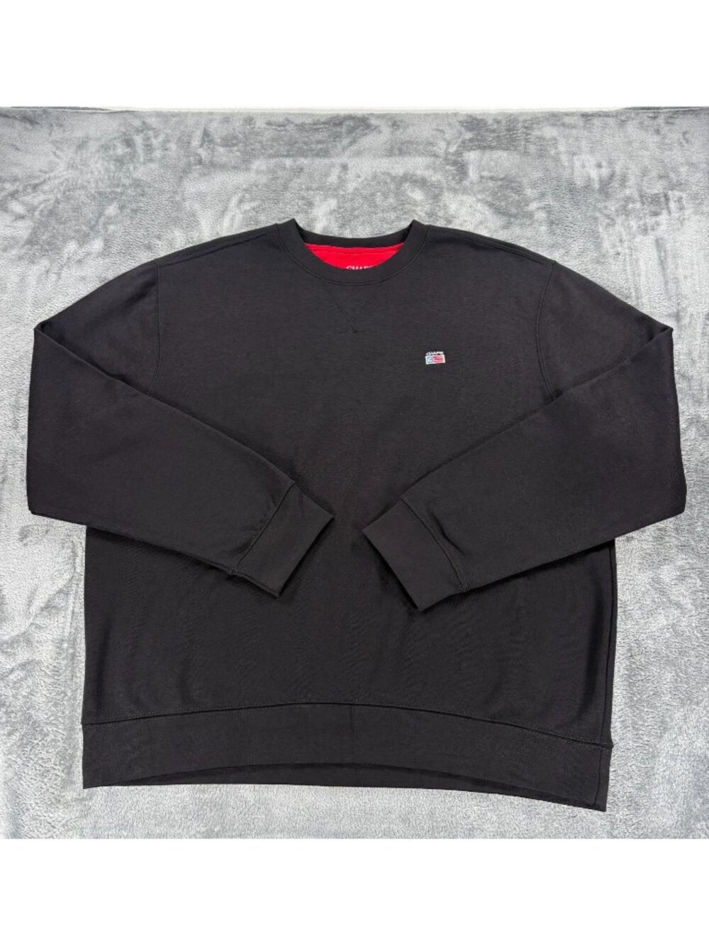 Chaps Everyday Fleece Crewneck Sweatshirt Mens 2XL Black NWT Embroidered Logo